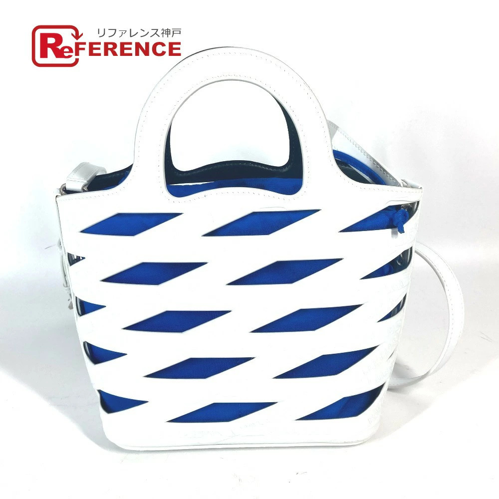 BALENCIAGA Bag All over Logo Crossbody Handbag Patent Vernis Leather White